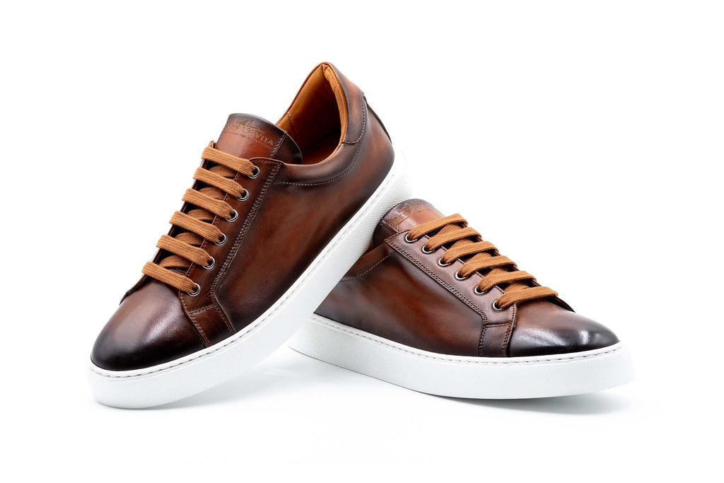 Positano Plain Toe Italian Saddle Leather - Whisky