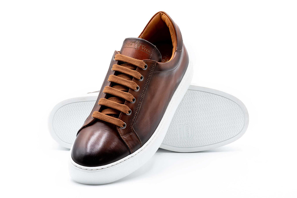 Positano Plain Toe Italian Saddle Leather - Whisky