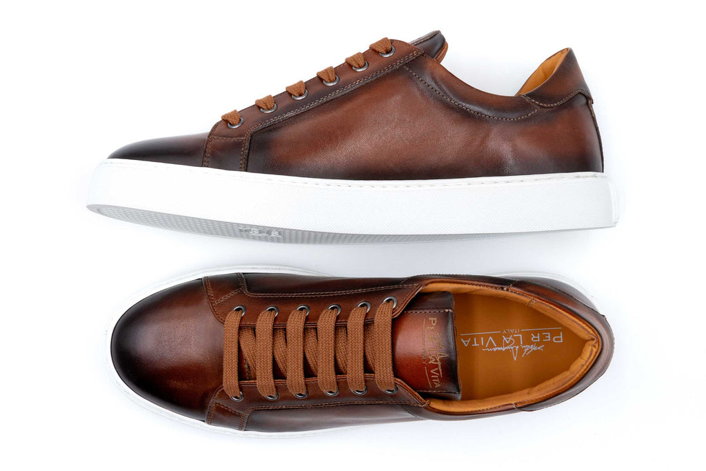 Positano Plain Toe Italian Saddle Leather - Whisky