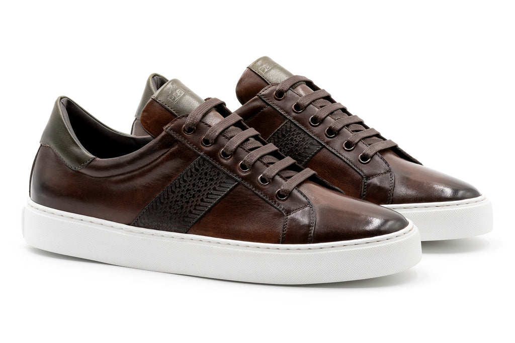 Positano Italian Saddle Sneakers - Mocha