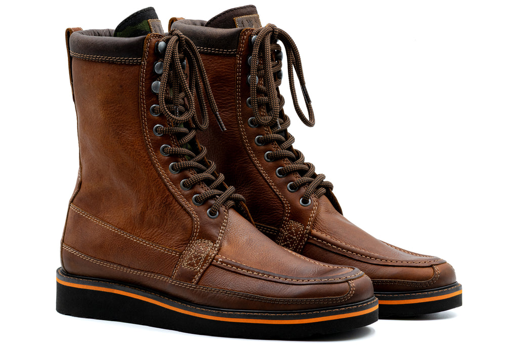 Laverack Oiled Saddle Leather Field Boots - Chestnut