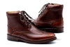 Old Row Oiled Saddle Leather Wingtip Boots - Cigar
