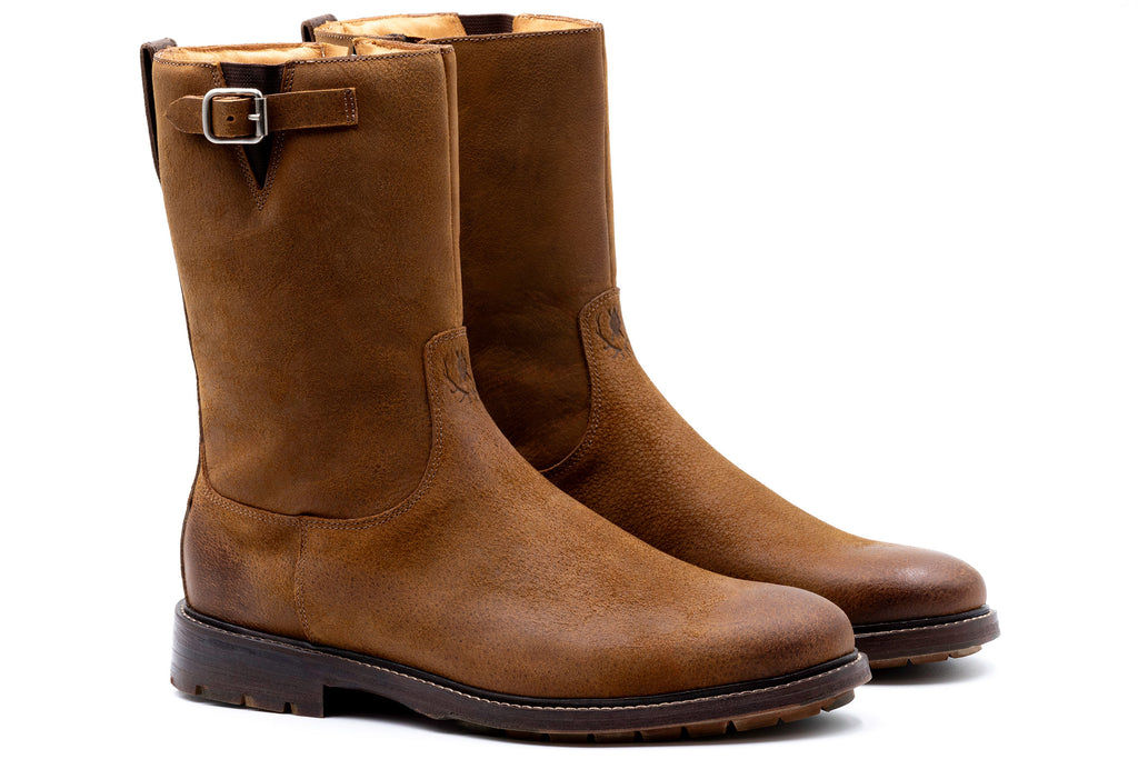 Hunter Water Buffalo Roper Boots - Oak