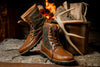 Harris Water Buffalo Leather Lace Up Boot - Oak