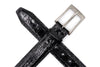 Wallace 2 Buckle Freshwater Crocodile Belt - Black