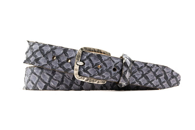 Amazonian Arapaima Leather Belt - Steel Blue