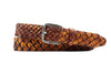 Amazonian Arapaima Leather Belt - Blackened Chestnut