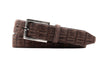 Nubuck American Alligator Leather Belt - Walnut