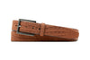 Nubuck American Alligator Leather Belt - Chestnut