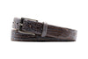 Hand Painted Caiman Crocodile Leather Belt - Brown/Blue