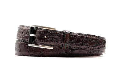 Vintage American Alligator Leather Belt - Old Walnut