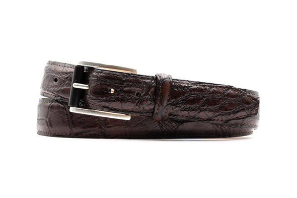 Vintage Genuine American Alligator Belt -  Old Walnut
