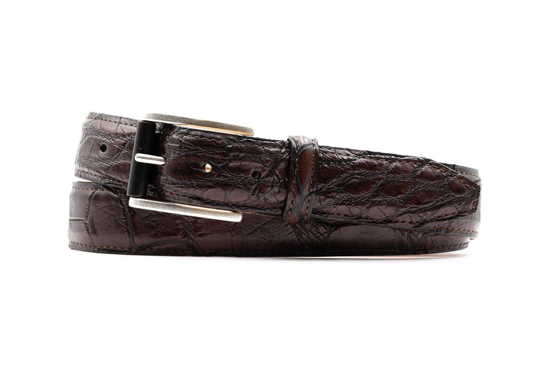Vintage Genuine American Alligator Belt -  Old Walnut