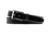 South African Ostrich Leather Belt - Black