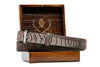South African Ostrich Nubuck Leather Belt - Mocha
