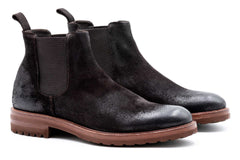 Napoli Italian Suede Chelsea Boots - Black Walnut