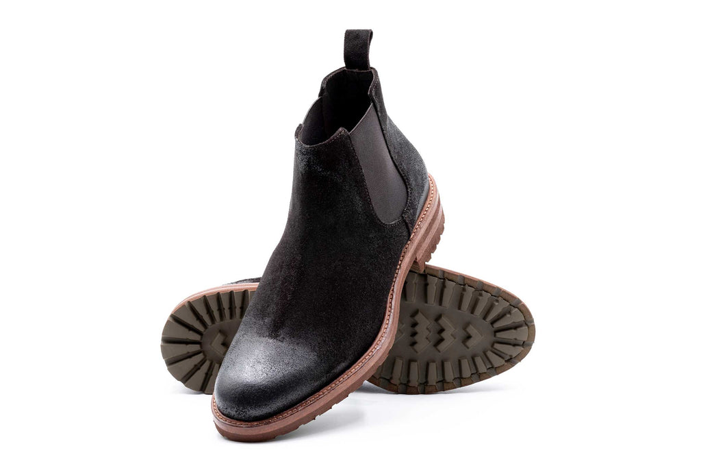 Napoli Italian Suede Chelsea Boots - Black Walnut