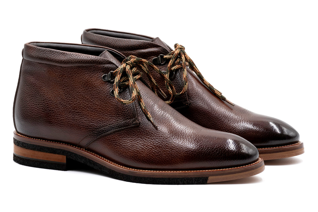 Tuscan Italian Calf Leather Chukka Boots - Black Oak