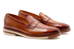 Tuscan Italian Saddle Leather Penny Loafers - Sienna