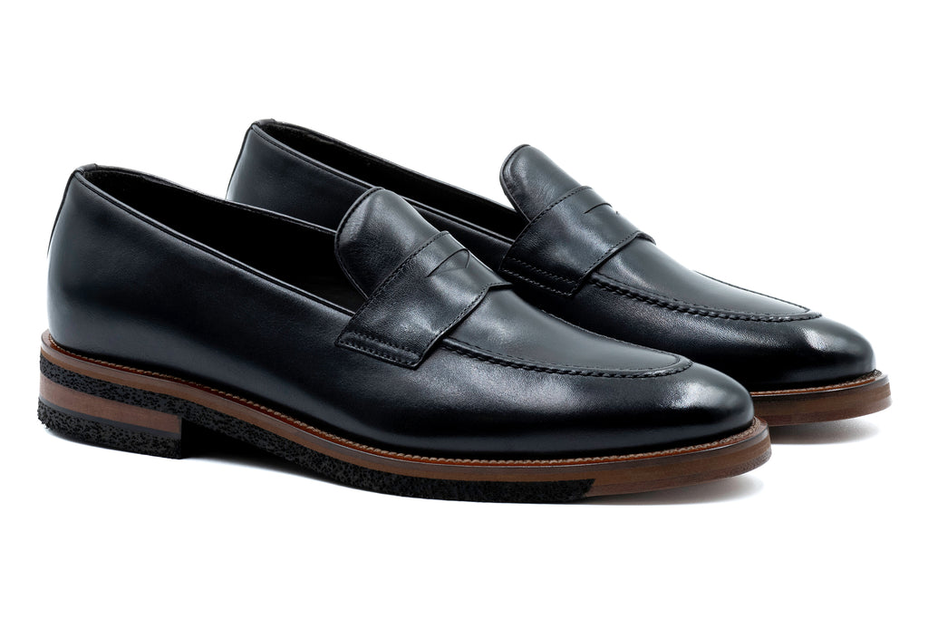 Tuscan Italian Saddle Leather Penny - Black