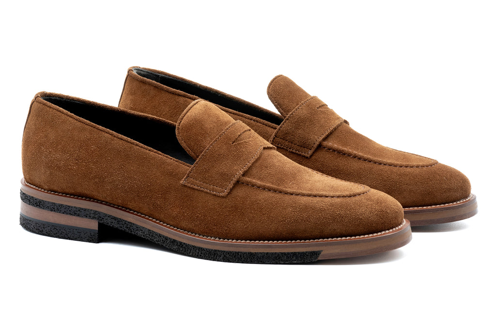 Tuscan Premium Italian Suede Penny - Tobacco