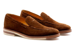 Tuscan Italian Suede Venetian Loafers - Sigaro