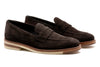Tuscan Italian Suede Penny Loafer - Walnut