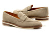 Tuscan Italian Suede Penny Loafer - Bone