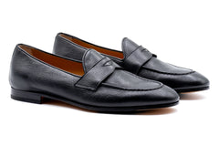 Bologna Italian Deerskin Loafers - Black
