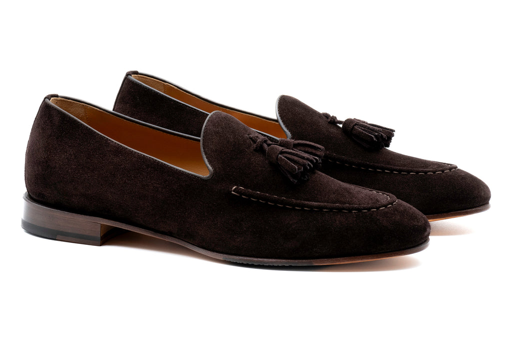 Bologna Italian Suede Tassel Penny - Walnut
