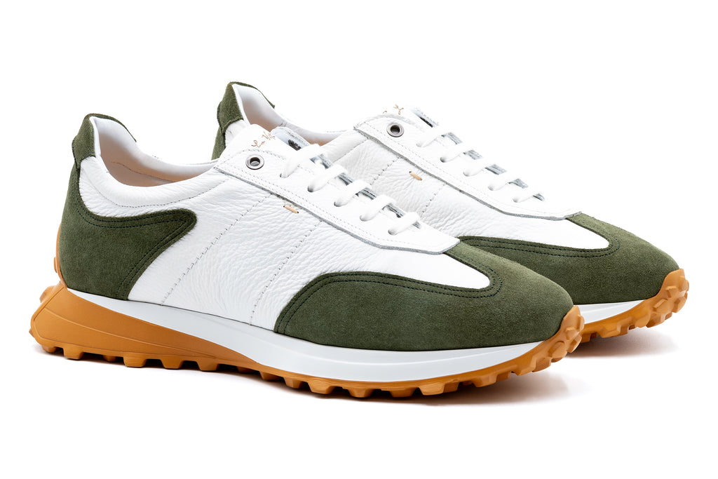 Milano Tumbled Glove Leather Sneakers - Cypress