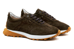 Milano Italian Suede Sneaker - Umber
