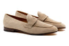 Bologna Italian Suede Penny Loafers - Bone