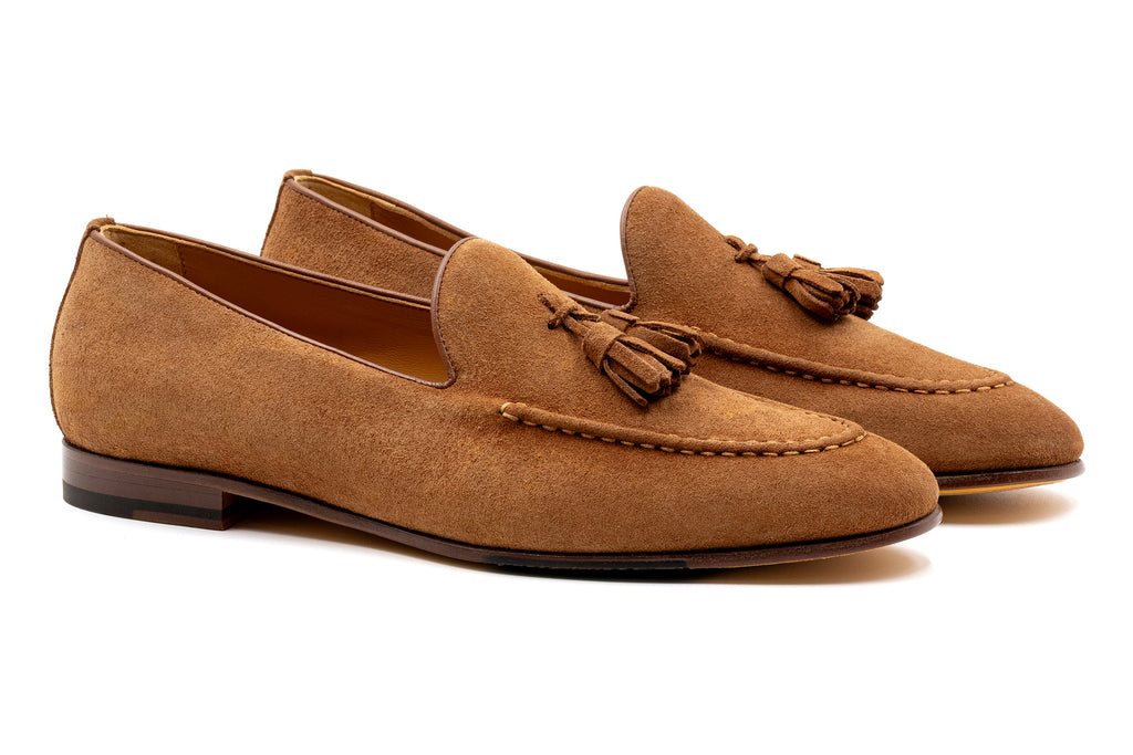 Bologna Italian Suede Tassel Loafers - French Roast