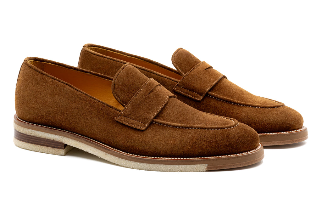 Tuscan Italian Suede Penny - Tobacco