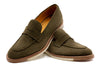 Tuscan Italian Suede Penny Loafers - Olive