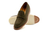 Tuscan Italian Suede Penny Loafers - Olive
