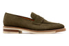 Tuscan Italian Suede Penny Loafers - Olive