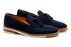 Tuscan Italian Suede Tassel Loafers - Navy