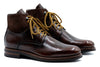 Napoli Italian Saddle Leather Lace Up Boots - Blackened Chestnut