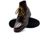 Napoli Italian Saddle Leather Lace Up Boots - Blackened Chestnut