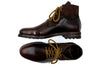 Napoli Italian Saddle Leather Lace Up Boots - Blackened Chestnut