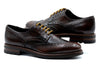 Napoli Italian Saddle Leather Wingtip - Blackened Chestnut