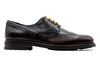 Napoli Italian Saddle Leather Wingtip - Blackened Chestnut