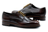 Napoli Italian Saddle Leather Plain Toe - Blackened Chestnut