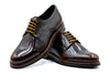 Napoli Italian Saddle Leather Plain Toe - Blackened Chestnut
