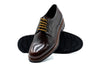 Napoli Italian Saddle Leather Plain Toe - Blackened Chestnut