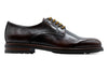 Napoli Italian Saddle Leather Plain Toe - Blackened Chestnut