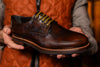 Napoli Italian Saddle Leather Plain Toe - Blackened Chestnut