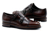 Napoli Italian Saddle Leather Double Monk - Blackened Chestnut